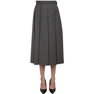 Max Mara, Dames, Rokken, Grijs, Maat: M Wol,