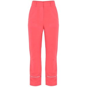 Kocca, Dames, Broeken, Roze, Maat: 2XS Linnen,