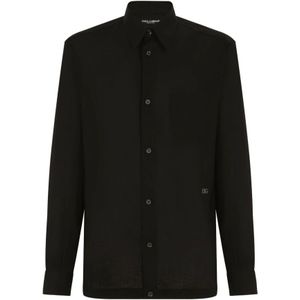 Dolce & Gabbana, Heren, Overhemden, Zwart, Maat: XL