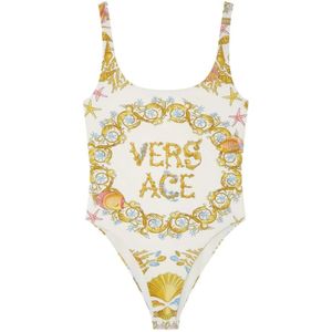 Versace, Dames, Badkleding, Beige, Maat: XL Leer,