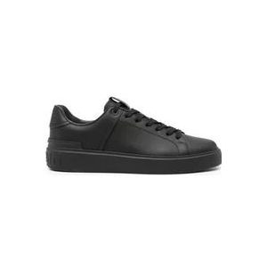 Balmain Zwarte Sneakers B-Court-Calfskin , Black , Heren , Maat: 40 EU