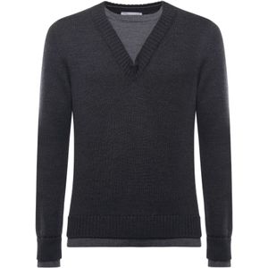 Alpha Studio, Heren, Truien, Grijs, Maat: L Wol,