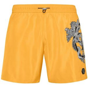 Philipp Plein, Heren, Badkleding, Geel, Maat: S Poliester,