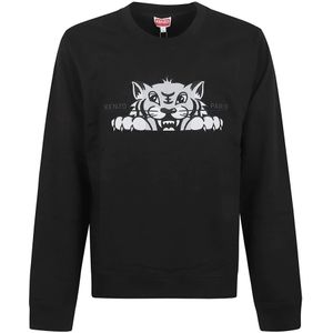 Kenzo, Heren, Sweatshirts & Hoodies, Zwart, Maat: S Katoen,