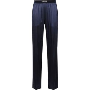 Tom Ford, Dames, Broeken, Blauw, Maat: L Zijde,