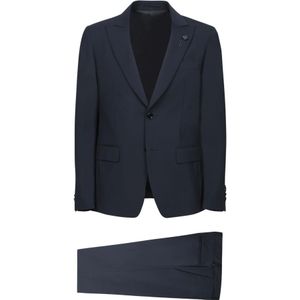 Lardini, Heren, Pakken, Blauw, Maat: 2XL Wol,