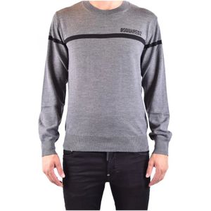 Dsquared2, Heren, Truien, Grijs, Maat: XL Wol,