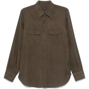 Tom Ford, Heren, Overhemden, Bruin, Maat: M Katoen,