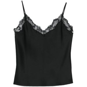 Calvin Klein, Dames, Tops, Zwart, Maat: L Satijn,