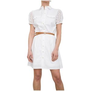 Fracomina, Dames, Jurken, Wit, Maat: M Katoen,