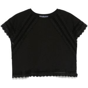 Ermanno Scervino, Dames, Tops, Zwart, Maat: L Katoen,