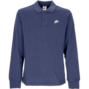Nike - Long Sleeve Club Polo - Blauw - Heren - Katoen