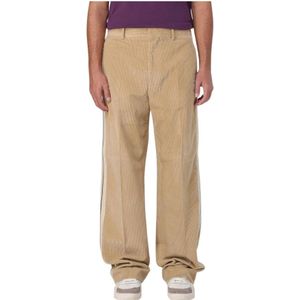 Palm Angels, Heren, Broeken, Bruin, Maat: M Corduroy,