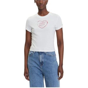 Tommy Jeans Shirt 'Heart'  navy / pink / rood / wit