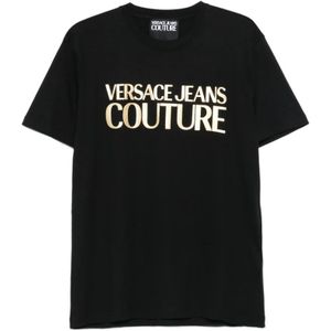 Versace Jeans Couture, Heren, Tops, Zwart, Maat: XL Katoen,