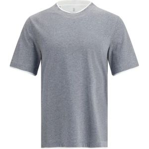 Brunello Cucinelli, Heren, Tops, Grijs, Maat: XS Katoen,
