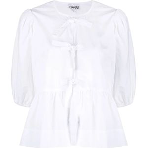 Ganni, Dames, Blouses & Shirts, Wit, Maat: XS
