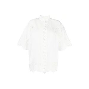 Zimmermann Witte Junie Geborduurde Katoenen Overhemd , White , Dames , Maat: S