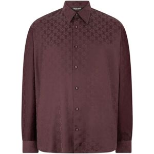 Roberto Cavalli, Heren, Overhemden, Paars, Maat: S Zijde,