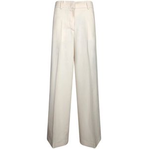 Msgm, Dames, Broeken, Wit, Maat: S Viscose,
