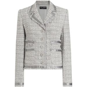 Dolce & Gabbana, Dames, Jassen, Grijs, Maat: XS Tweed,