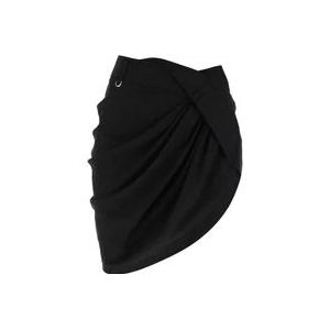 Jacquemus Mini Wrap Rok , Black , Dames , Maat: M