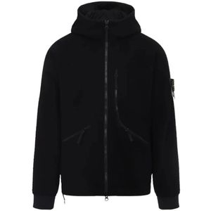 Stone Island, Heren, Jassen, Zwart, Maat: XL Wol,