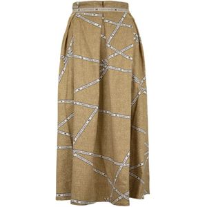 Elisabetta Franchi, Dames, Rokken, Beige, Maat: XL Katoen,
