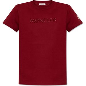 Moncler, Dames, Tops, Rood, Maat: S Katoen,