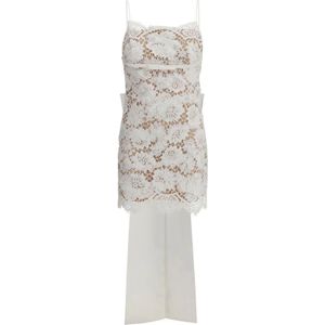 Self Portrait, Dames, Jurken, Wit, Maat: XS Satijn,
