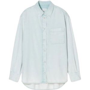 Closed, Dames, Blouses & Shirts, Blauw, Maat: M Denim,