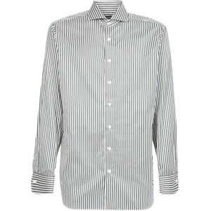 Lardini, Heren, Overhemden, Wit, Maat: S Katoen,