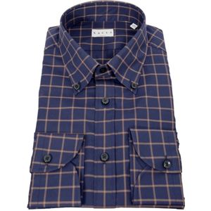 Xacus, Heren, Overhemden, Blauw, Maat: L Katoen,