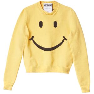 Moschino, Dames, Truien, Geel, Maat: XS Katoen,
