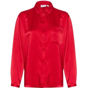 Saint Tropez, Dames, Blouses & Shirts, Rood, Maat: L Poliester,