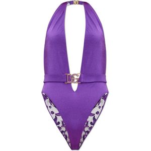 Dolce & Gabbana, Dames, Badkleding, Paars, Maat: L Zijde,