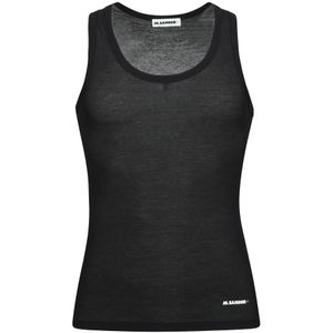 Jil Sander, Dames, Tops, Zwart, Maat: S Katoen,