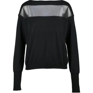 Roberto Collina, Dames, Truien, Zwart, Maat: L Wol,