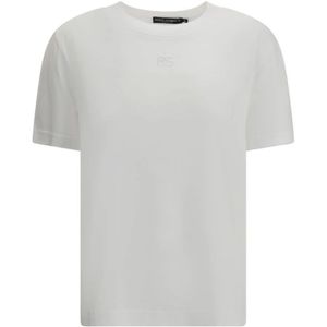 Dolce & Gabbana, Dames, Tops, Wit, Maat: 2XS Katoen,