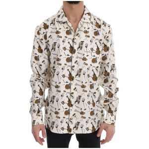 Dolce & Gabbana - Overhemden - Veelkleurig - Zijden Jazz Motief Print Shirt