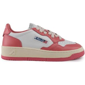 Autry Wit/Tearose Leren Bicolor Sneakers , Pink , Dames , Maat: 38 EU