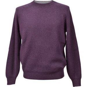 Brunello Cucinelli, Heren, Truien, Paars, Maat: L Kasjmier,