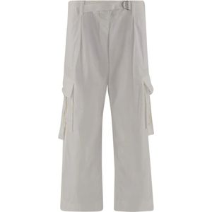 Tory Burch, Dames, Broeken, Wit, Maat: 2XS Katoen,