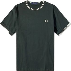 Fred Perry, Heren, Tops, Groen, Maat: XL Katoen,