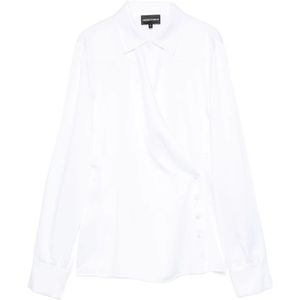 Emporio Armani, Dames, Blouses & Shirts, Wit, Maat: S