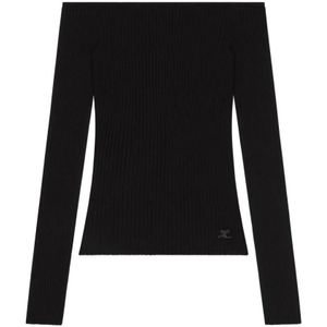 Courrèges, Dames, Truien, Zwart, Maat: L