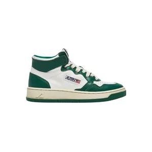 Autry Vintage-geïnspireerde groene leren sneakers , Green , Heren , Maat: 45 EU