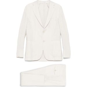 Eleventy, Heren, Pakken, Beige, Maat: L Linnen,