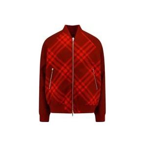 Burberry Rode Equestrian Knight Rits Jas , Red , Heren , Maat: M