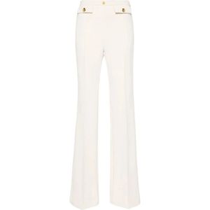 Elisabetta Franchi, Dames, Broeken, Wit, Maat: L